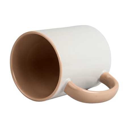 Combo white mug - handle and inside light brown