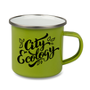 Steel enamel mug 300 ml matte green, silver rim