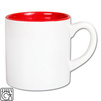 Mini white mug - red inside with cardboard box