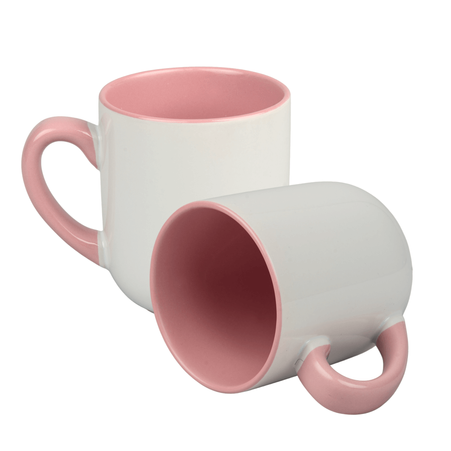 Kubek coffee 290 ml Combo - uchwyt i środek różowy