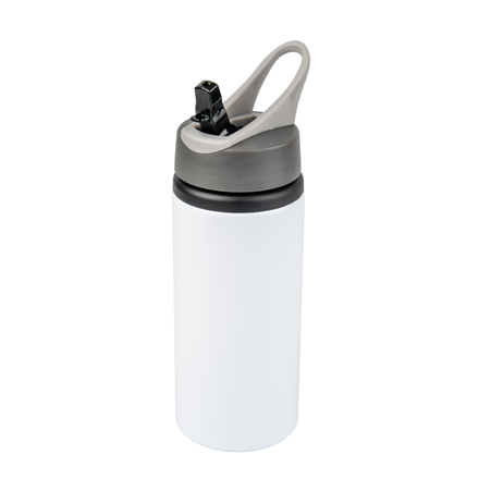 Active aluminum bottle with mouthpiece 600 ml - white