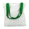 Shoulder bag white 36,5x33,5 cm - handle green