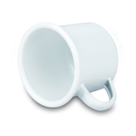 Steel mug - enameled 300 ml white rim