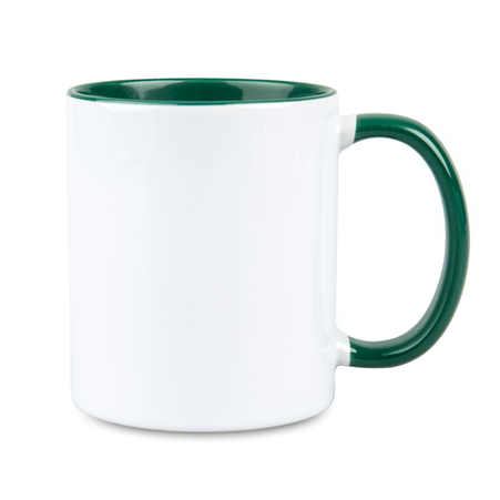 Combo SuperGlaze white mug - handle and inside green