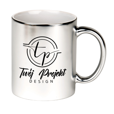 Satin mug metallic silver