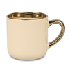 400 ml Elegant wide mug - gold handle and rim - cream