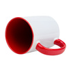 White mug 440 ml Combo - handle and inside red