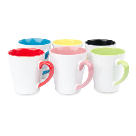 White Latte mug small - inner and ear light green carton 36 pcs.