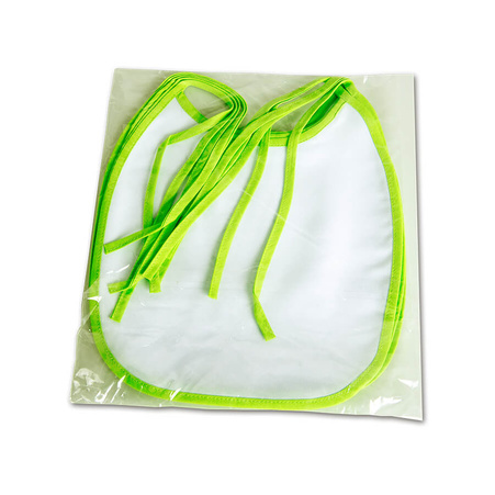Baby bib - light green piping (set of 5 pcs).)