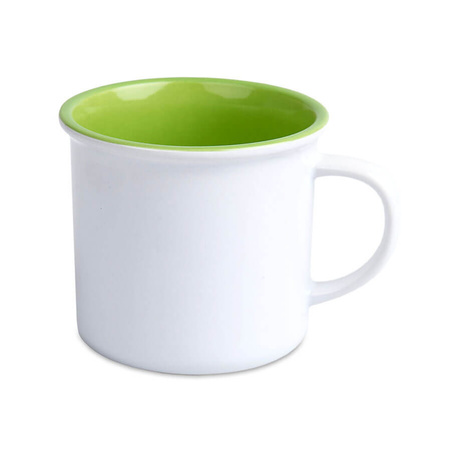 Mug white 250 ml Camper light green inside, carton 36 pcs.