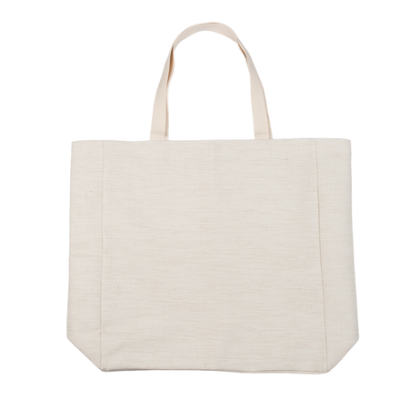 Linen shoulder bag wide 48x38 cm - light beige