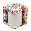 Decorative packaging for cups with a window - Birthday pattern