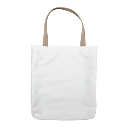 Torba na ramię biała 38x40 cm - uchwyt beżowy (komplet 10 szt.)