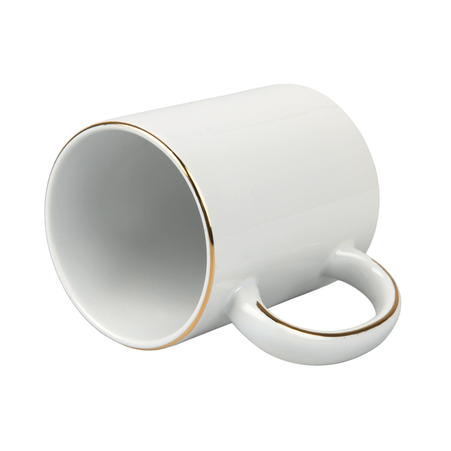 Mug white gold stripe on ear and rim carton 36 pcs.