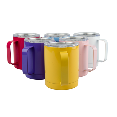 Steel mug 330 ml light color white