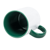Combo SuperGlaze white mug - handle and inside green