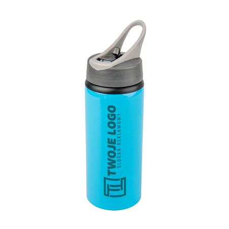 Active aluminum bottle with mouthpiece 650 ml - blue
