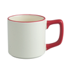 330 ml Cream mug matte red handle and rim
