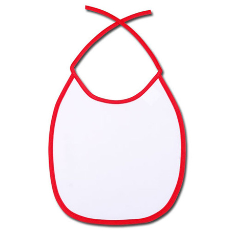 Baby bib - red piping (set of 5pcs.)