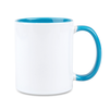 Combo SuperGlaze white mug - handle and inside light blue