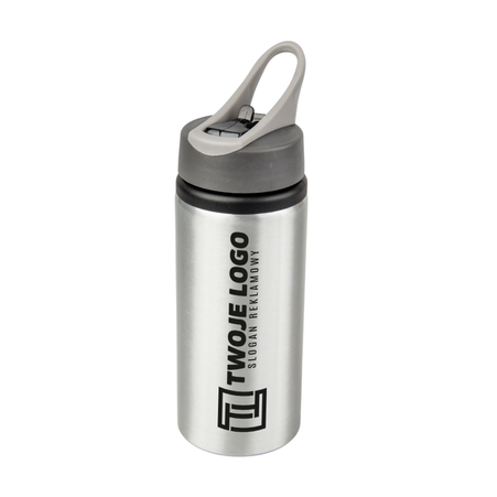 Aluminiowa butla  Active z ustnikiem 650 ml  - srebrna komplet 5 szt.