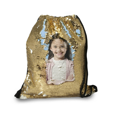 Backpack-bag with sequins - gold