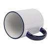 Mug white - handle navy blue carton 36 pcs.