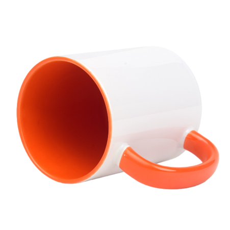 Combo white mug - orange inside and handle