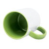 Combo SuperGlaze white mug - handle and inner light green half pallet 432 pcs.