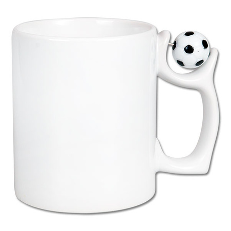 White mug - with ball in handle