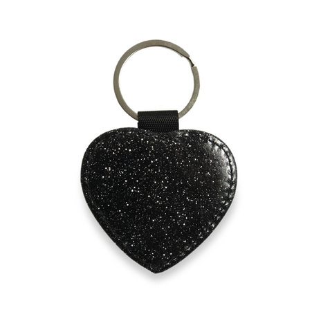 Eco leather heart pendant black (kpl. 5 pcs.)