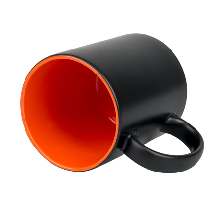 Engraving mug matte black - inner orange