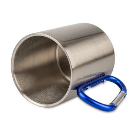 Steel mug 300 ml - blue carabiner set of 20pcs