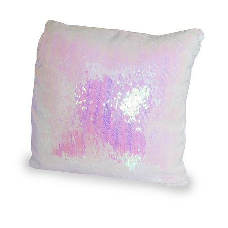 Sequined pillowcase - pearl pink/white