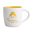 Boston mug for engraving matte white - inside yellow