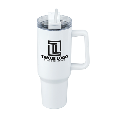 Travel 1200 ml steel mug - white