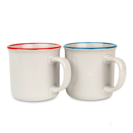 Camper ceramic mug 280 ml blue rim