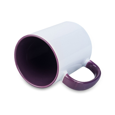 Combo white mug - plum handle and inside