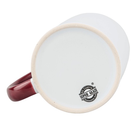 Combo SuperGlaze white mug - handle and inner chestnut half pallet 432 pcs.