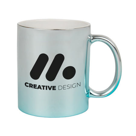 Mug metallic silver-blue carton 36 pcs.