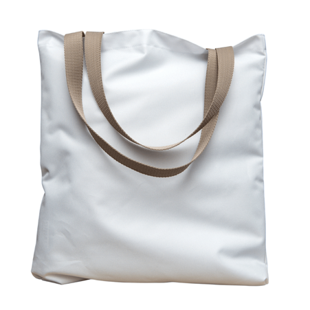 Shoulder bag white 38x40 cm - beige handle (set of 10 pcs.)