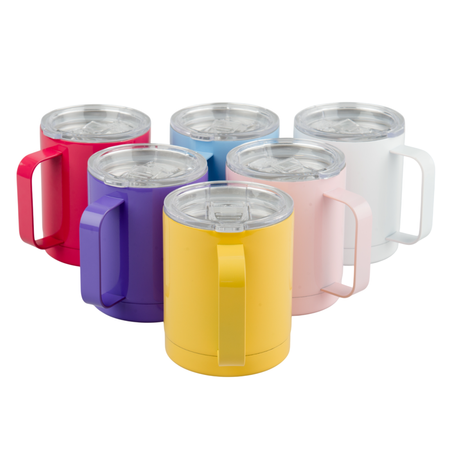 Steel mug 330 ml light color white