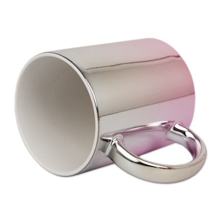 Silver and pink metallic mug