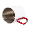 Steel mug 300 ml - red clasp - white