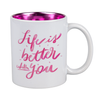 Mug white pink glossy inside