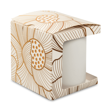 Decorative packaging for cups with a window - Light pattern