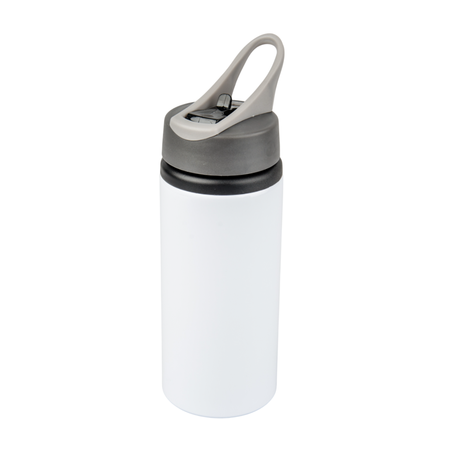 Active aluminum bottle with mouthpiece 600 ml - white