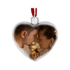 Heart-shaped plastic photo bauble - silver stopper