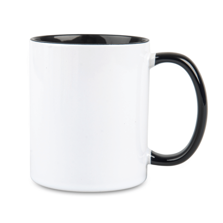 Combo SuperGlaze white mug - black handle and inside carton 36 pcs.