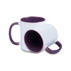 Combo white mug - plum handle and inside